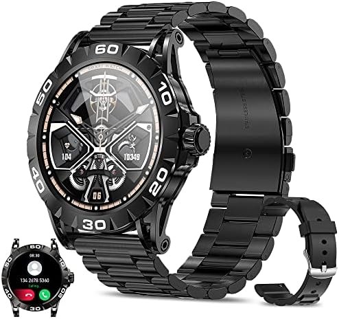 Efolen Smart Watches for Men (Answer/Dial Calls), 1.39" Bluetooth SmartWatch for Android and iPhone, IP67 Waterproof Outdoor Fitness Tracker with Heart Rate/SpO2/Sleep/BP/AI Voice (Black)