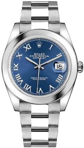 Rolex Datejust 41 Blue Roman Numeral Dial Men's Watch 126300