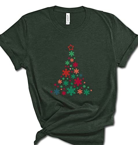 Pine Tree Ornament T-Shirts, Christmas Tree Shirts, Family Christmas Shirt For Men and Women, Snowflakes Tee, Winter Holiday T-Shirt For Mom or Dad, Christmas Presents