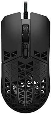 ASUS TUF Gaming M4 Air Lightweight Gaming Mouse | 16,000 dpi Sensor, Programmable Buttons, 47g Ultralight Air Shell, IPX6 Water Resistance, TUF Gaming Paracord and Low Friction PTFE Feet, Black