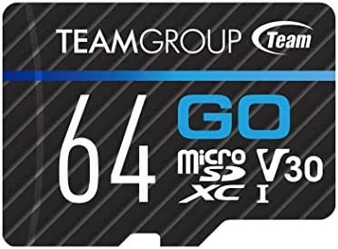TEAMGROUP GO Card 64GB Micro SDXC UHS-I U3 V30 4K for GoPro & Drone & Action Cameras High Speed Flash Memory Card with Adapter for Outdoor, Sports, 4K Shooting, Nintendo-Switch TGUSDX64GU303