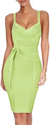 Madam Uniq Women's Bandage Dress Halter Sleeveless Rayon Bodysuit Club