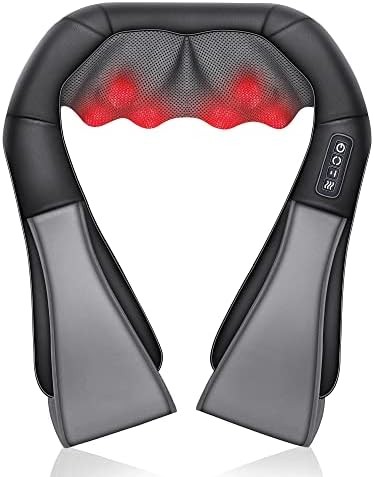 Shiatsu Neck Massager With Heat, 8 Massage Nodes Neck Massager For Pain Relief Deep Tissue, 4D Deep Kneading Electric Neck And Shoulder Massager, Gift For Mom, Dad, Men, Women, Office, Home Use