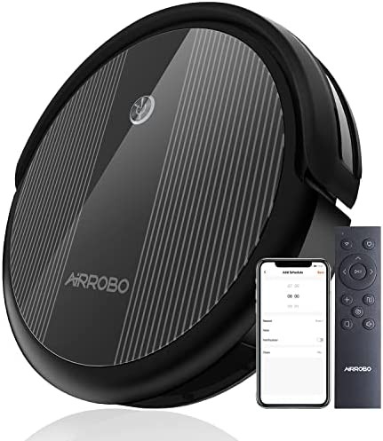 Robot Vacuum Cleaner, 2600Pa Strong Suction Power Robotic Vacuums, WiFi Connected, App Control, Works with Alexa and Google Home, Self Charging, Ideal for Hard Floor, Carpet, Pet Hair, AIRROBO P10