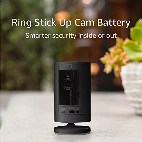 Certified Refurbished Ring Stick Up Cam Battery HD security camera with custom privacy controls, Simple setup, Works with Alexa - Black