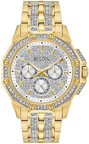Bulova Men's Crystal Octava Chronograph Quartz Watch, Pave Crystal Dial
