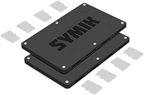 SYMIK Micro SD Card Holder Case (2 Pack), Credit Card Size Micro SD Card Storage Organizer Keeper Case with Push Lock and Push Again Release Design; Great for Drones, Aerial Photography, 360 Camera