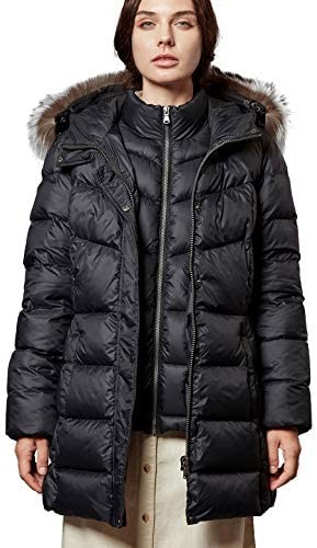 Escalier Women's Down Jacket Winter Long Parka Coat with Raccoon Fur Hooded…