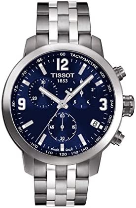 Mens PRC 200 Chronograph 316L Stainless Steel case Swiss Quartz Watch, Grey and Blue, Stainless Steel, 19 (T0554171104700)