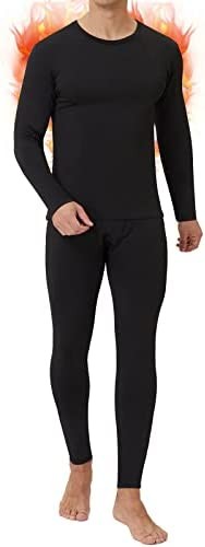 Thermal Underwear for Men, Ultra Soft Long Johns Set Fleece Lined Warm Base Layer Top and Bottom for Cold Weather