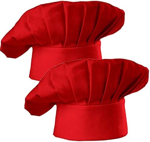 Hyzrz Chef Hat Set of 2 Pack Adult Adjustable Elastic Baker Kitchen Cooking Chef Cap