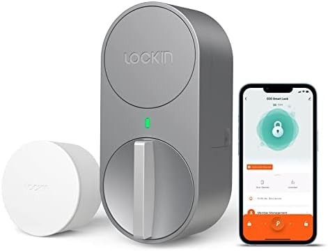 Lockin Smart Deadbolt WiFi, Silver Keyless Entry Door Lock with Bluetooth, Alexa & Google Integration, Fits on Most Existing Deadbolts, Easy Installation Smart Lock for Ultimate Security & Convenience