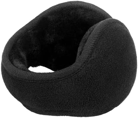 LISM Ear Muffs Winter Women, Folding Ear Muffs for Winter Men, Soft Plush Ear Warmers for Women, Earmuffs Behind head for Outdoor(Black)