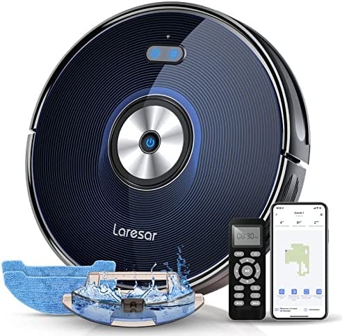Robot Vacuum and Mop, Laresar Grande 1 Robotic Vacuum Cleaner 2700Pa Suction with Smart Dynamic Navigation, Self-Charging, App Control, Works with Alexa, Ultra-Slim, Ideal for Pet Hair and Carpets