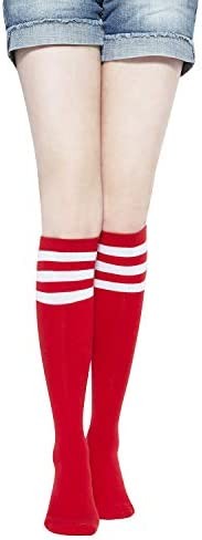 YEJIMONG Women's Cotton Knee High Socks, School Uniform Team Sports Tube Socks ,1 Pairs Size 5-9