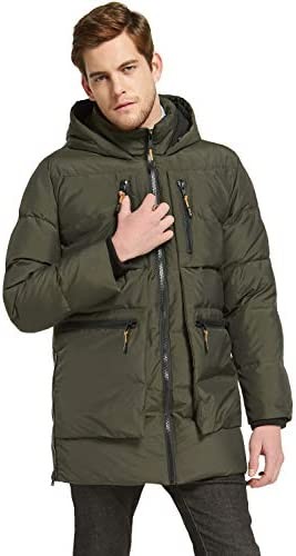 Orolay Men's Thickened Down Jacket Hooded Winter Coats with 6 Pockets