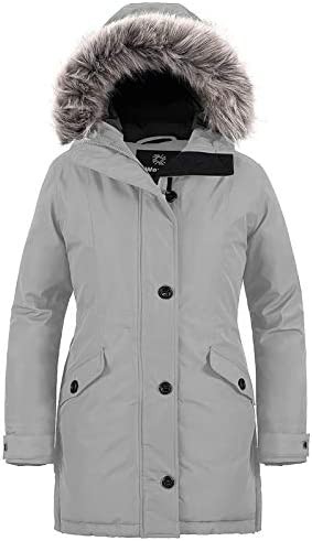 Wantdo Women's Winter Hooded Coat Waterproof Warm Long Puffer Jacket Parka