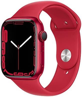 Apple Watch Series 7 [GPS 45mm] Smart Watch w/ (Product) RED Aluminum Case with (Product) RED Sport Band. Fitness Tracker, Blood Oxygen & ECG Apps, Always-On Retina Display, Water Resistant
